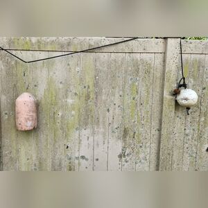 Coastal Buoy Pair in Pale Pink and White